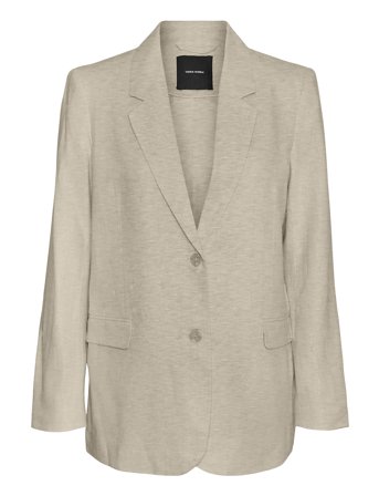Vero Moda Vmmindy Ls Loose Linen Blazer Mix - Beige - 34