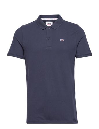 Tjm Solid Stretch Polo Polos Short-sleeved Blå Tommy Jeans