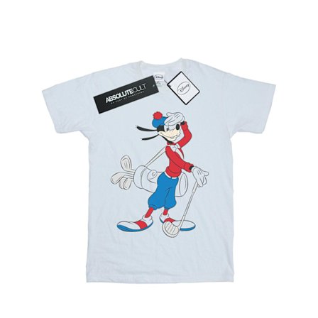 Disney Dam/Damer Goofy Golf Bomull Boyfriend T-Shirt M Vit