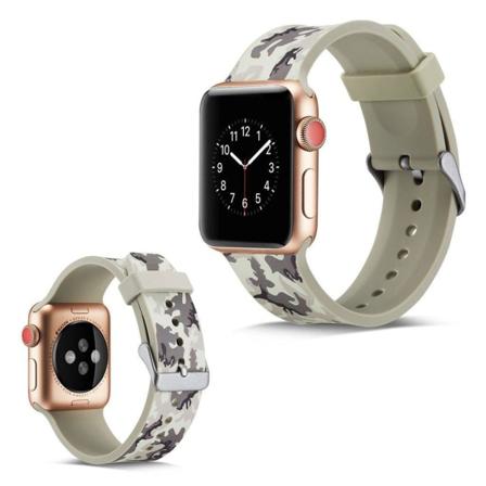 Apple Watch Series 5 40mm camouflage silikoninen kellonauha - Valkoinen Maastokuvio White