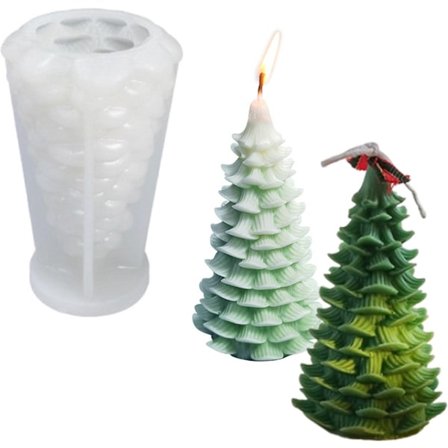 Juletre silikonlysform - ett stykke - 78 ml - lyslaging - 6,5 cm