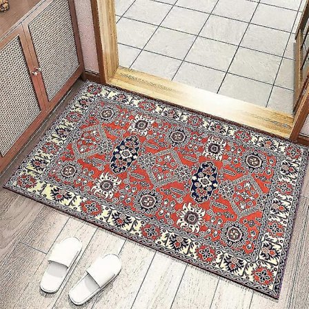 Sklisikre dørmatter for innendørs bruk, vaskbar, vannabsorberende, smussavvisende dørmatte, retro persisk teppe, 40x60cm/50x80cm