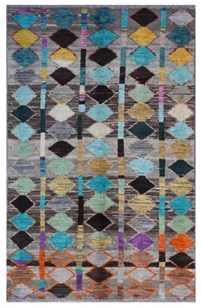 Moroccan Berber - Afghanistan Hand Knotted 107X174 Rug Black/Dark Grey Afghanistan