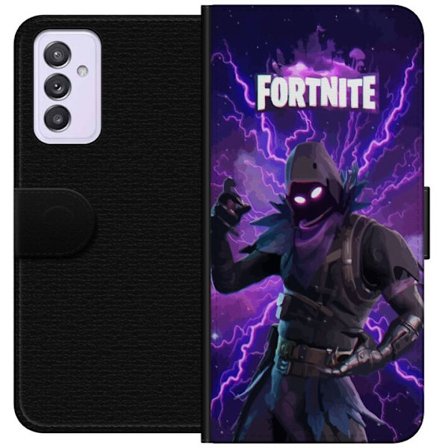 Samsung Galaxy A82 5G Lompakkokotelo Hahmo tumman violetissa energia myrskyssä, hehkuvat silmät, intensiivistä salamointia ja futuristinen ilmapiir