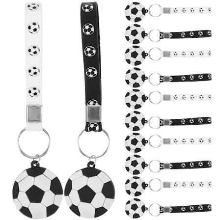 12-delt silikonfotball nøkkelring fotball nøkkelring veskehengende nøkkelring festgave (16.50X4.00X0.30CM, som vist på bildet)