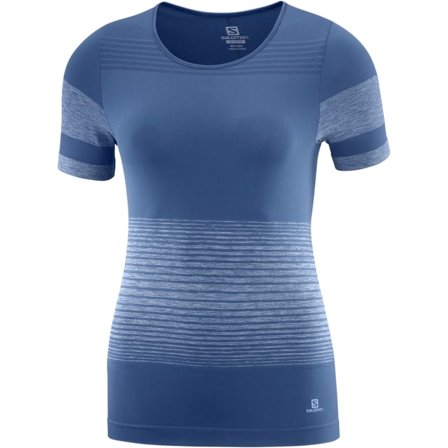 Salomon Women's Elevate Move'on Tee Women Short sleeved fitness sweater Blue L