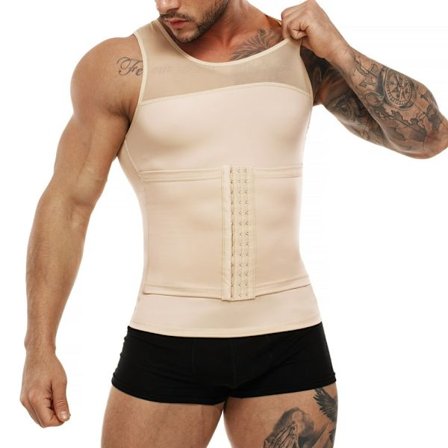 Eleady Copression Shirt Sliing Body Shaper Väst ärlös undertröja Linne Magkontroll Shapewear för än (Svart Large) beige m