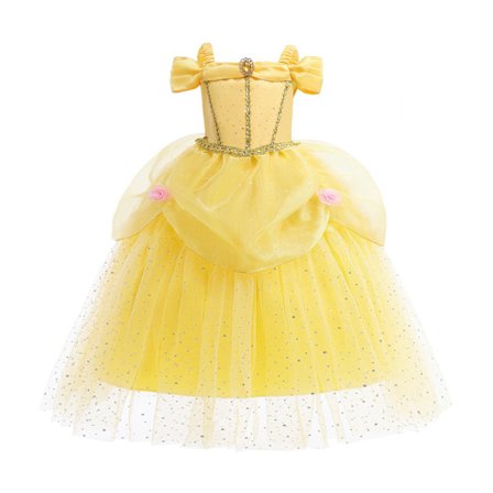 Belle Prinsessa Halloween Puffy Hame Lasten Mekko Kaunotar ja Hirviö Tytön Belle Prinsessa Puku