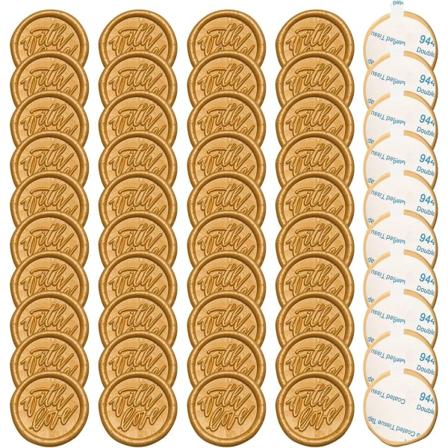 50 stykker forseglingsvoks, voksseglstempel, præget voksseglklistermærke, bryllupskonvolutsegl, dekoration til invitationer, kort