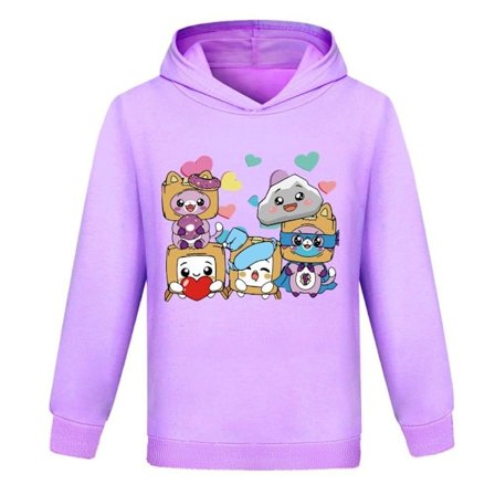 Drenge Piger Pullover 3d Print LANKYBOX Sweatshirt Hoodie Lilla