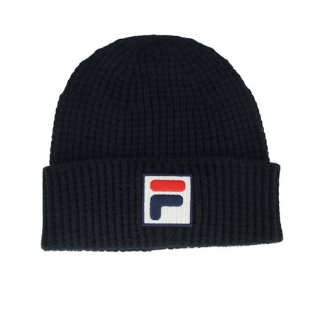 Fila - Noir cuff Bonnet - Fasa F-box Waffle Beanie Black Cuff @ Hatstore