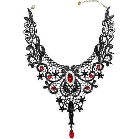 Sort blondehalskæde steampunk vampyr choker punk victoriansk kostumefest vintage bryllup bal halloween smykker til kvinder piger