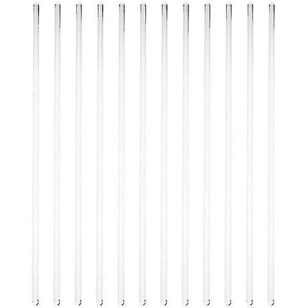 12 stk gjennomsiktig glassrør solid glassrører for laboratorium(30X0.5CM,transparent)