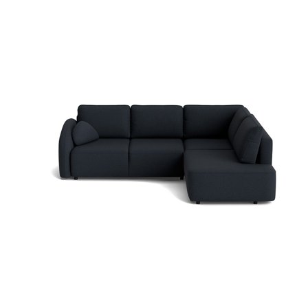 Trieste Eckschlafsofa, rechts | open end, Loop Dunkelblau, modernes Design, mit Schlaffunktion, bequeme Polsterung für maximalen Sitzkomfort