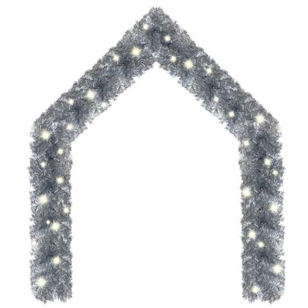 Vidaxl Julgirlang Med Led-lampor 20 M Silver Silver