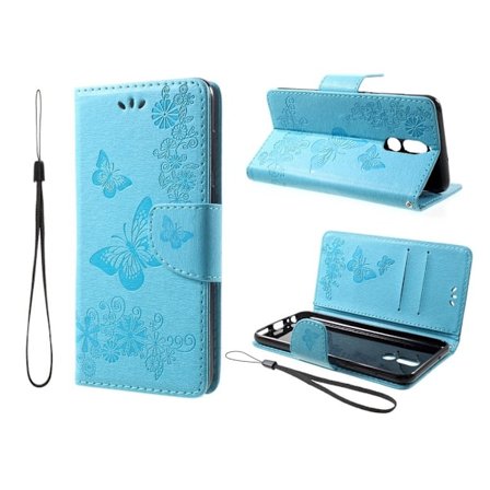 Butterfly läder Huawei Mate 10 Lite fodral - Blå