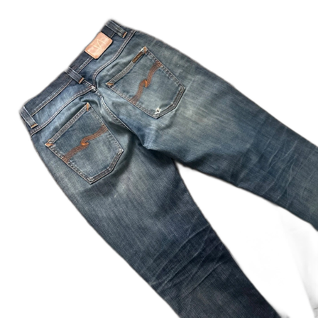 Mörkblåa Nudie Grim Tim Jeans
