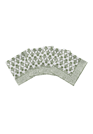 Pick A Poppy Lily Servett 4-pack - 45x45 Cm Bordstextil Grön