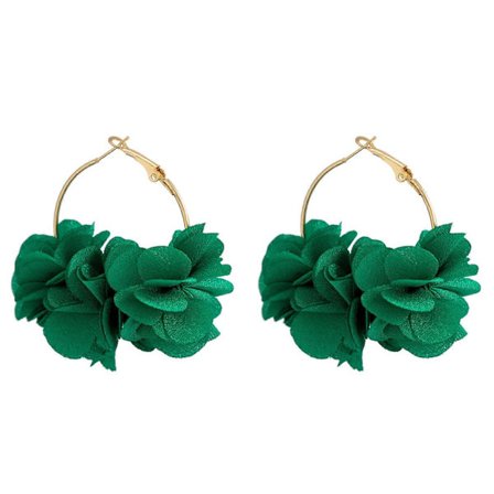 Rosblad Hoop Örhängen Ros Blomma Hängande Örhängen Ros Blomma Dinglande Örhängen Blomma Cirkel Örhänge Sommarsmycken Gåva Gul