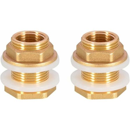 2 st Dn20 3/4 mässing vattentank vattenslang koppling adapter kran regnvatten hink utlopp mässing tank utlopp för kran regnvatten hink vattentank