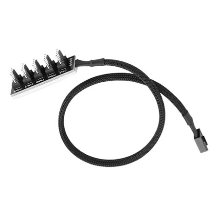 5-Port PC 4-Pin PWM CPU Kjølevifte Splitter Hub Adapter Flettet Kabel 1 Hunn til 5 Hann