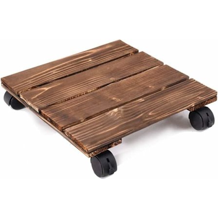 Plantefat Blomsterpotte, Rullebase Firkant Brett Tykknet Trebunn Belte Hjul Stor Flyttbar Blomsterpotte Slide Blomsterpotte, Brett--Firkant 30×30cm 