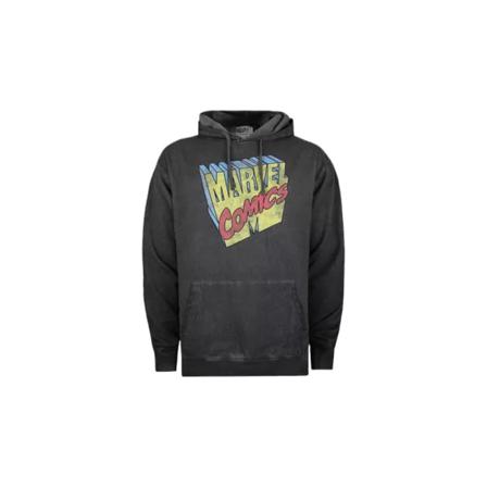 Marvel Herr 3d Logo Hoodie L Vintage Svart