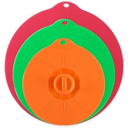 Silikone Låg Sæt Af 3 Stykker Silikone Grydelåg Sug Kop Genanvendelige Silikone Låg Lufttætte Låg Mikrobølge Låg(3 Størrelser)