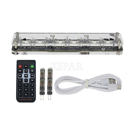 IN-14 6Digit Nixie Tube Clock Desktop Clock Advanced w/Remote LED Colorful Light