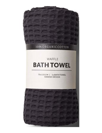 Humdakin Waffle Bath Towel - Black - ONE SIZE