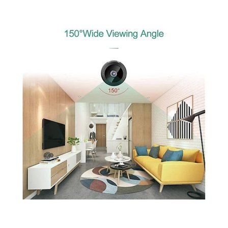 Mini Wifi Kamera 4K Full HD 1080P 150 Graders Vidvinkel med Infraröd Mörkerseende Rörelsedetektering Vit YEMAESRE