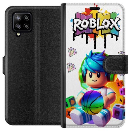 Kompatibelt Lommeboketui til Samsung Samsung Galaxy A42 5G Fargerik Roblox-illustrasjon med spillkarakter, leker og energi, perfekt for spillfans og b