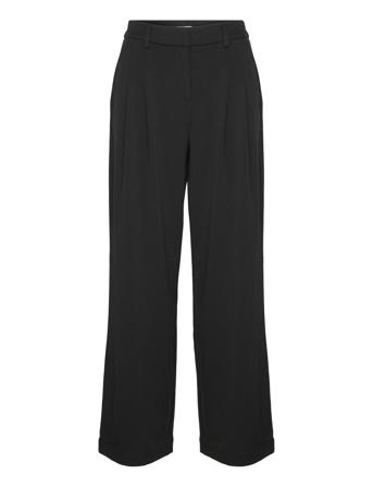 Mschhenrika Hw Pants Bottoms Trousers Wide Leg Black MSCH Copenhagen