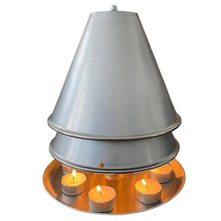 Sort Fredag Te Lys Ovn Sæt, Stearinlys Opvarmning Kompatibel Indendørs, Dobbelt Vægget Aluminium Te Lys Varmer Plads, Bord Opvarmning Hjem Dekoration 