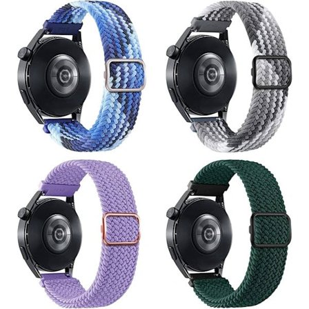 (pow yeah!) 0,78 tum flätade elastiska nylonband för Samsung Galaxy Watch 4/5/6/Active2 40 tum, 44 tum