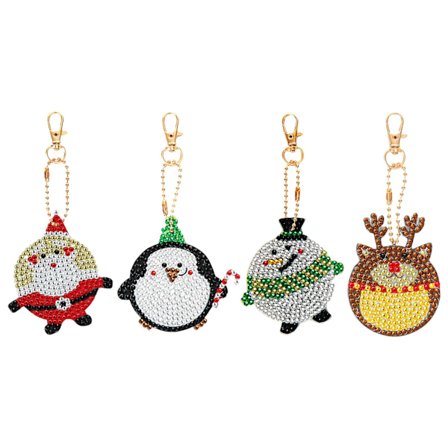 4st Full Drill Christmas Diy Nyckelring Harts Rhinestone Arts Crafts Barngåva