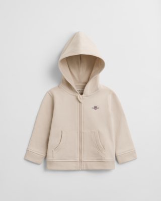 GANT - Baby Shield hettegenser med glidelås soft oat