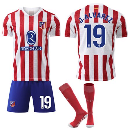 2025-2026 Atletico Madrid Hjemme Barn Voksen Fotballdrakt Nr. 19 J.ALVAREZ