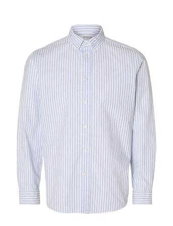 Slhslimrick-Poplin Shirt Ls Noos Skjorte Business Hvit Selected Homme*Betinget Tilbud