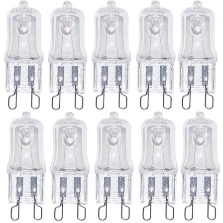10-pakning Halogen G9 230V 20W Klar Erstatningspære Vinkel Varmhvit 2700K