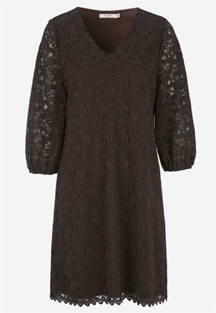 Cellbes of Sweden - V-ringad spetsklänning - mörkbrun - för damer - 58/60