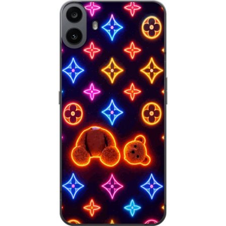 Kompatibel Mobilcover til Nothing Nothing CMF Phone 1 Neonfarvet luksusmønster med glødende teddybjørn i pop art-æstetik