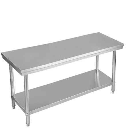 Rustfrit køkkenbord arbejdsbord gastrobord rustfrit stålbord 122x61x90cm