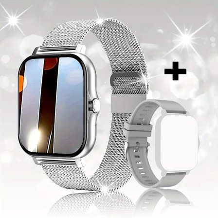 Smartklokke for herre dame gave full berøringsskjerm sport fitness klokker Bluetooth-samtaler digital smartklokke armbåndsur