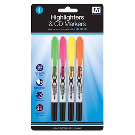 Anker Marker & Highlighter (4-pack) En Storlek Flerfärgad
