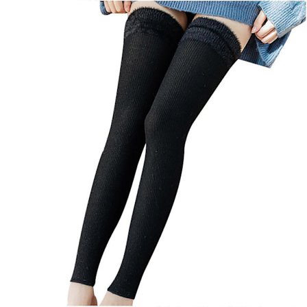 Vinter Dame Varme Split Sokker Strikkede Varme Ankelvarmere Leggings Strømper