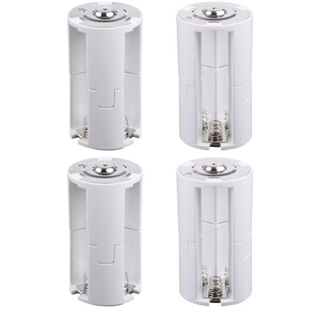 4 stk. 3x AA til D-størrelse Celle Batteriomformer Switcher Adapter (KDO)