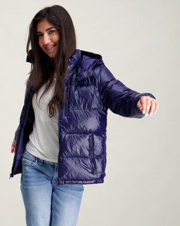 Polo Ralph Lauren Glossed Down Hooded Jacket Sininen Takit Tytöt - Kids Brand Store