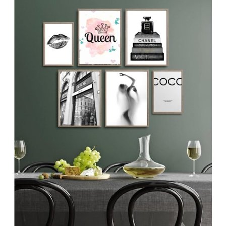 Lyxigt väggkonstset, 6 st modeaffischer, 4 st 30x40cm & 2st 21x30cm,