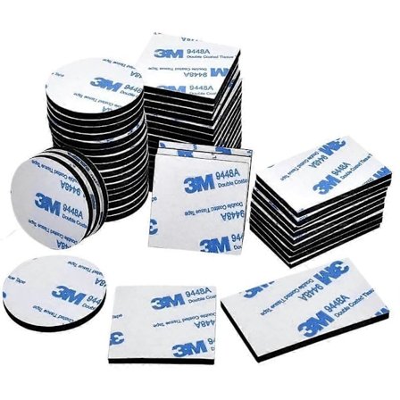 Ekstra sterk dobbeltsidig teip, 3M høystyrke dobbeltsidig skumteip, 60 stk, egnet for gulv, dører, plast- og metalloverflater